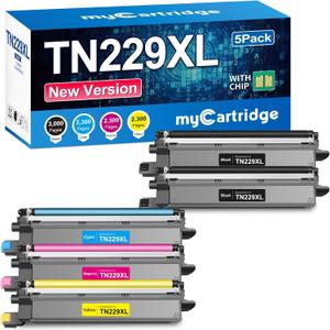 TN229XL TN229 Toner Compatible Replacement for Brother tn229xl Toner cartridges for Brother MFC-L3780CDW HL-L3280CDW MFC-L3720CDW HL-L3220CDW HL-L3295CDW Printer TN229XXL Toner 5-Pack
