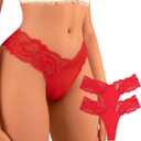 Banamic Sexy G String Thong for Women Underwear Thongs Panties for Women (Red, L)