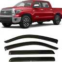 2007-2021 Tape-On Rain Guards for Toyota Tundra CrewMax Side Window Visor Deflectors Extra Thick Vent Shades