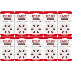 BEVIGOR Hearing Aid Batteries Size 312 (A312-60 Pack)