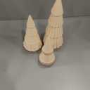 Pinkunn 3 Pcs Neutral Christmas Tree Figurines,Minimalism Resin Christmas Tree Ornament Tabletop,Modern Matte Xmas Trees Table Centerpiece for Home Winter Mantel Indoor Holiday Decoration(Beige)