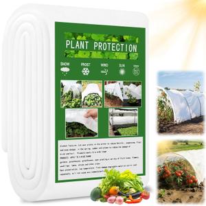 10 x 33 Ft White Shade Cloth for Garden, 1.2 oz/yd Thick Non-Woven White Light Refraction Sun Shade Cloth Cover for Protecting Outdoor Plants Vegetables from Direct Sunlight