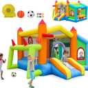 FBSPORT Inflatable Bounce House, Bounce House with Side Toy Market Stand Football Shooting, Inflatable Bouncer Bouncy Castle for Kids with 480W Blower Big Ball Pit for Outdoor Indoor, 9.58 ft L x 8 ft W x 5.7 ft H