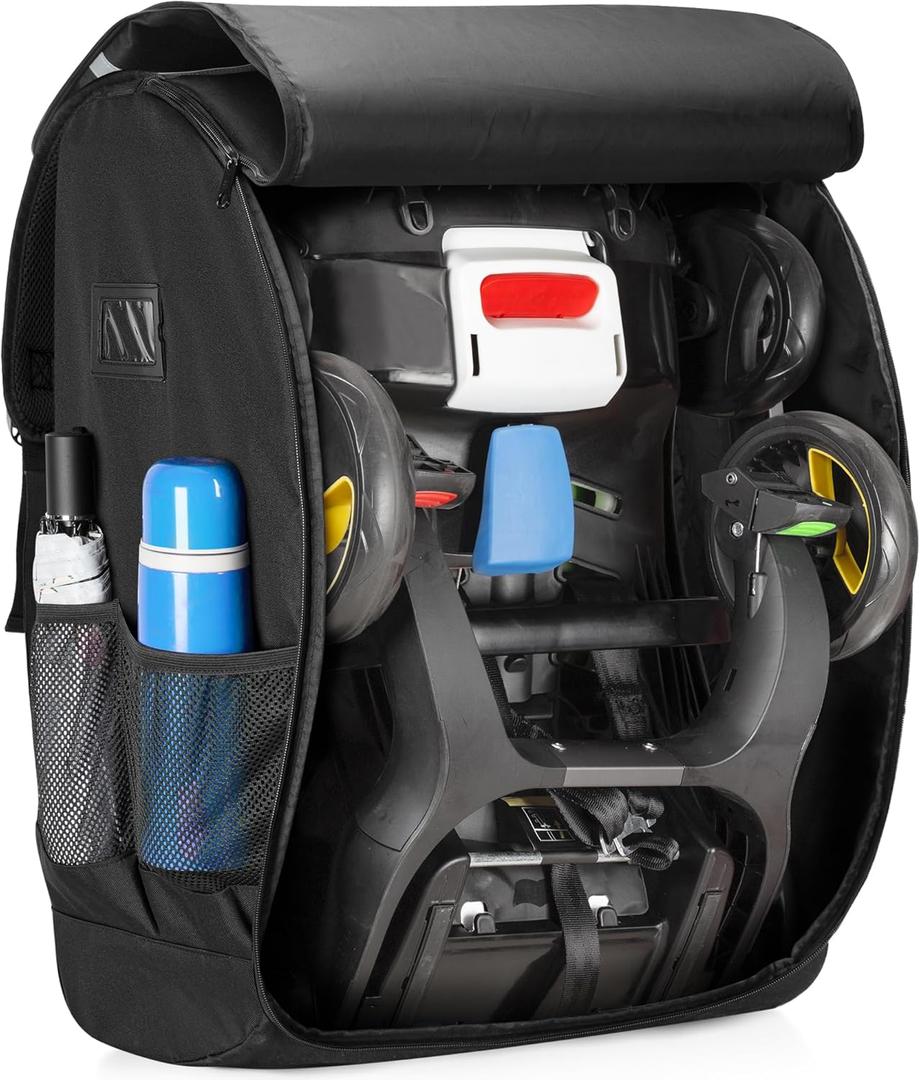 Car Seat Stroller Travel Bag Compatible with Doona for Airplane, Gate Check Stroller Backpack with 8mm Pearl Cotton Padding, Black, Patented Design