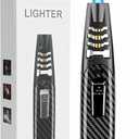 Torch Lighter, Butane Lighter, Windproof Adjustable Big Jet Flame Butane Torch, Refillable Gas Long Torch Lighter with Safety Lock for Candle Grill Camping BBQ Kitchen Soldering, Gas Not Included