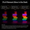 AMOLEN 3D PLA Glow in The Dark Filament 1.75mm, Glow Rainbow 10M Purple, Red, Orange, Blue, 3D Printing PLA Filament 1.75mm, Best with UV Lamps, 1KG Spool (2.2lbs), Dimensional Accuracy +/- 0.02 mm