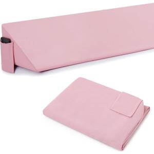 Horbaunal Queen Size Bed Wedge Pillow Cover for Headboard Gap, Headboard Wedge Pillow Case Cover Only, 60" x 10" x 6", Pink