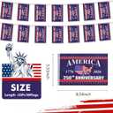 2 Pack USA Anniversary 250th Flag Banner Small Mini American 1776-2026 Bunting Garland Flag Patriotic Decorations for 4th of July Outdoor Front Door Porch Wall66 Feet 60Pcs 5x8Inch