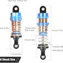 Oiled Shocks Upgraded 66mm/72mm Aluminum Oil Shock Absorber Set for 1/12 1/14 1/16 RC Cars - Compatible with WLtoys 144001, 124019, MJX 16208, HBX & More