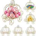 Carriage Centerpieces for Tables,6Pcs Candy Cart with Wheels for Princess Cinderella Pumpkin Carriage Party Decorations