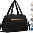 Travel Duffle Bag,Puffer Carry On Duffel Bag with Laptop Compartment Waterproof Overnight Weekender Bags for Women Large Hospital Tote Bags for Labor and Delivery(Medium,Black)