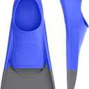 Gintenco Swim Fins, Kids Swim Training Fins for Lap Swimming, Travel Size Flippers with Mesh Bag, Silicone Swimming Fins for Kids Teens Adults Women Men (M(US Men 4-5.5/ US Women 5.5-7), NavyblueGrey)