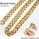Hip Hop Chunky Gold Chain 2 Pack, 36 Inch Big Plastic Gold Necklace 80s 90s Punk Turnover Necklace Men Costume Accessory for Party Costume Class Bar