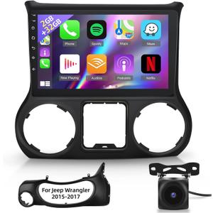 NHOPEEW 10.1 inch Android 11 Touchscreen Radio for Jeep Wrangler 2011 2012 2013 2014 Compatible with Apple Carplay and Android Auto + AHD Backup Camera/Mic/HiFi