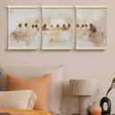 FGFK Christian Jesus the Last Supper Wall Art Poster Hanger Frame, Last Supper Wall Decor, Religious Jesus Canvas Prints Framed Wall Decor for Home Dining Room Church, 12x16 Inch Set of 3