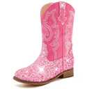Motasha Girls Cowgirl Boots Glitter Toddler Girls Boots Pink Cowboy Boot for Girl Size 11 Little Big Kids Boot Western Riding Shoes Party Birthday ( Pink, Size 11)