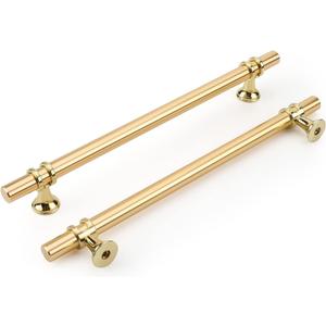 Rergy Cabinet Handles Drawer Pulls and Knobs, 10Pack Gold 10inch Hole Center, Kitchen Hardware for Dresser Handle Zinc Alloy Furniture Pull