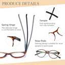 NORPERWIS 5 Pairs Reading Glasses - Standard Fit Spring Hinge Readers Glasses for Men and Women (5Color, 6.0, x)