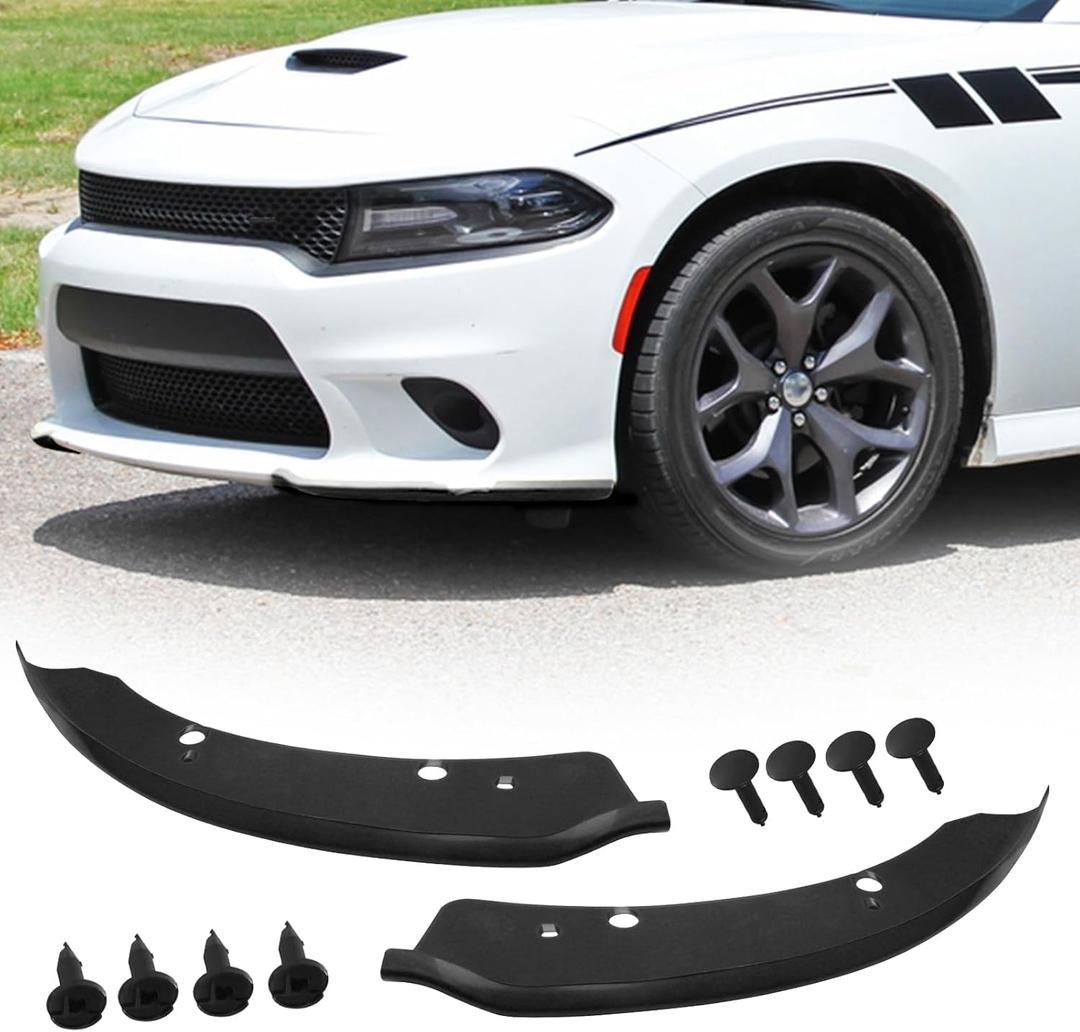 Front Bumper Lip Splitter Protector Compatible with Charger SRT Hellcat/SRT 392/Scat Pack/RT Scat Pack/GT/RT 2015-2021, Black
