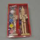 Christmas Wooden Unfinished Nutcracker Figurines 7 Inch DIY Unpainted Nutcracker Drummer with Paint, Paintbrush and Beard Set for Xmas Decoration Crafts Puppet(2 Pcs)