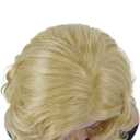 GNIMEGIL Long Blonde Curly Wigs Golden Blond Tones 22 Inch Long Wavy Synthetic Full Hair With Bangs 80s Vintage Costume Wigs For Women Highlights Halloween Wig