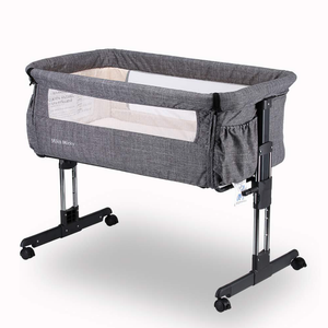 Mika Micky Bedside Crib,3 in 1 Baby Crib Adjustable Portable Bed for Infant,Baby Bassinet with Mosquito net Baby Newborn Must Have Bed,Grey
