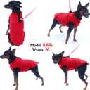 2 Pack Dog Sweater, Warm Puppy Jacket, Autumn Winter Coat, Pet Stretch Fleece Apparel with Buttons for Small Medium Dog Cats (Red+Blue, X-Small)
