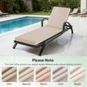 Chaise Lounge Cushions Outdoor, 72x 21x 3 Inch Waterproof & Fade-Resistant Lounge Chair Cushion, Outdoor Chaise Cushion with Removable Cover & Ties for Lawn, Patio, Pool & Beach, Beige