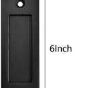 4pcs Running Black 6 inch Sliding Barn Door Finger Pull Set | Heavy Duty Modern Simple Invisible Handle| with Flat Bottom Easy to Install