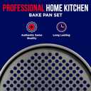 Non-Stick Pizza Pan with Holes - 13-Inch Perforated Pizza Crisper Carbon Steel Pizza Pan - 1 Round Pizza Trays PFOA PFOS and PTFE Free (Black)