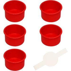 Alimat PluS 4 Inch Round Cake Pan Silicone, 5 Pack Mini Cake Pans with 100 Pieces Parchment Paper, Silicone Cake Molds for Multilayer Cakes, Puddings