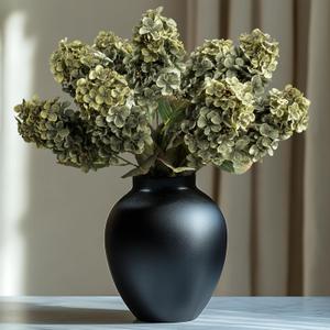 Ttranewsoo Green Hydrangea Artificial Flowers,Fake Fall Flowers Silk Hydrangea with Stems,Fall Faux DIY Floral for Table Vase,Hydrangeas Bouquet Indoor and Outdoor Decoration 24" Green 8pcs No Vase
