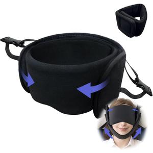 air Travel Pillow, Upgraded Support headrest, Adjustable Eye mask and Chin Strap for Comfortable fit, Stop BobbleheadSuitable for Flight and car Travel use