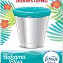 Glad Small Garbage Bags 4 Gallon, Febreze Bahama Bliss Garbage Bags, Odor Resistant with Drawstring, 80 Count