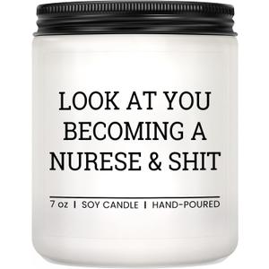Funny Nurse Gifts for Women, Birthday Christmas Graduation Thanksgiving Nurse Day Nurse Week Gift for Nurses, Nurses Practitioner Gifts - Lavender Scented Candle
