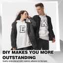 4 x 6-1/2" Varsity Letter Patches White Iron On Letters Letterman Jacket Patches Chenille Large Iron On Letters for Clothing Jacket/Hoodie/Varsity L