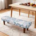 Gdmhy Dining Bench Seat Cover,Washable Durable Bench Slipcover, Stretch Floral Printed Seat Cushion Cover,Protector Ottoman Bench Cover for Bedroom, Kitchen, Hotel, Banquet (Flower-E)