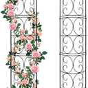 2 Pack 56.7'' H x 12'' W Garden Trellis for Climbing Plants Outdoor, Rustproof Metal Garden Flower Trellis, Rose Trellis for Outdoor Indoor Climbing Plants Clematis Vines Flowers Potted Plants, Tomato