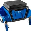 SGCB Automotive Mobile Rolling Mechanics Stool - Heavy Duty Roller Creeper Seat Soft Rubber Cushion Brake Wheels Storage Drawers Tray Roller Seat for Home DIY Garage Car Detail, 330lb Load Bear