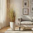 KOL 3ft 2-Pack Artificial Cattail Reed Grass, 35in Indoor Fake Onion Grass