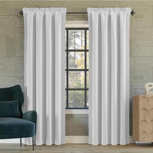Sun Zero Oslo Theater Grade Extreme 100% Blackout Rod Pocket Curtain Panel, 52" x 63", White