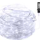 Minetom 100 LEDs Fairy Lights 33 Ft Firefly String Lights Waterproof Starry Lights on Silver Coated Copper Wire Perfect for Christmas Party DIY Wedding Bedroom Indoor Party Decorations Pure White