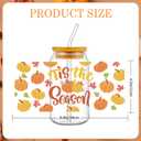 Fall UV DTF Cup Wraps: 12 Pcs Cute Watercolor Pumpkin UV DTF Cup Wraps for 16 oz, Autumn UVDTF Stickers Decals Waterproof, Rub On Transfers DIY Crafts
