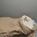 Blanket, two colors brown and beige, size 90×90 in