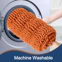 Non Slip Thick Shaggy Chenille Bathroom Rug Sets 2 Piece, Thickened Hot Melt Rubber Bottom Bath Mats for Bathroom, Bath Rugs Quick Dry Machine Washable for Shower (Burnt Orange, 32"x20" Plus 17"x24")