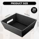 Fainne 20 Pcs Graduation Gift Baskets 10" x 8" Empty Kraft Cardboard Baskets with Handles Bulk Empty Gift Trays Containers for Wedding Graduation Easter Basket Stuffer Decor(Black)