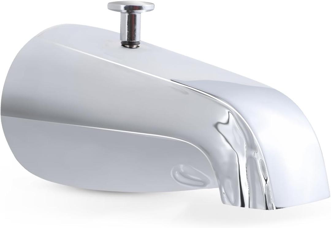 Tub Spout 1/2 IPS Thread Bathtub Faucet with Diverter at Back Chrome Plated Finish