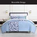 kate spade new york Anemone Field King Comforter Set, 100% Cotton Reversible Cover, All Season 3 Piece Bedding, Machine Washable, Blue Multicolor, King, Anemone Field