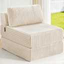 Folding Sofa Bed Convertible 4 in 1 Sleeper Chair Beige Single XL