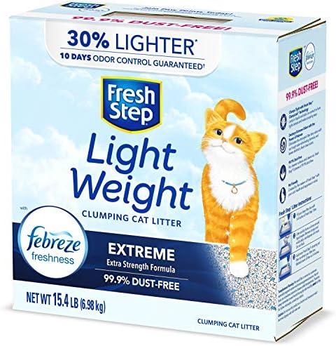 Fresh Step Lightweight Extreme Scented Litter with The Power of Febreze, Clumping Cat Litter, 15.4 Pounds (Package May Vary)